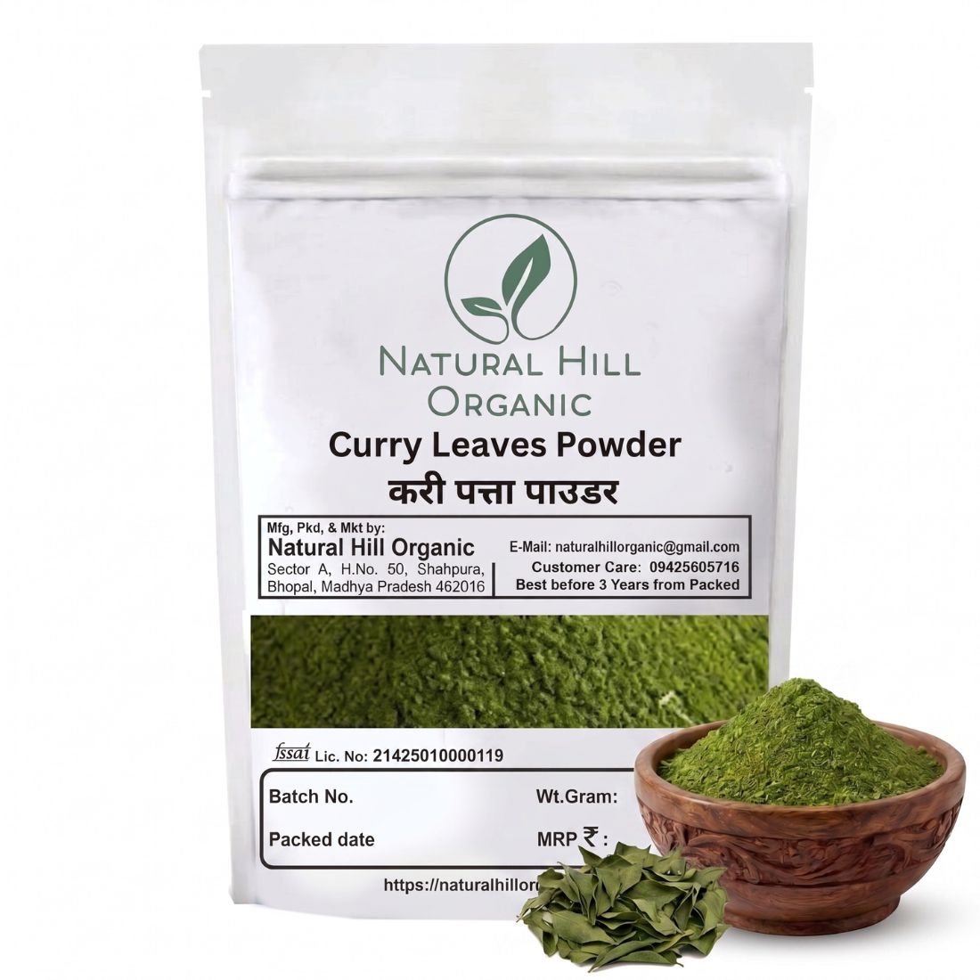 Natural Hill Organic Curry Leaves Powder - Adds Aroma & Flavor