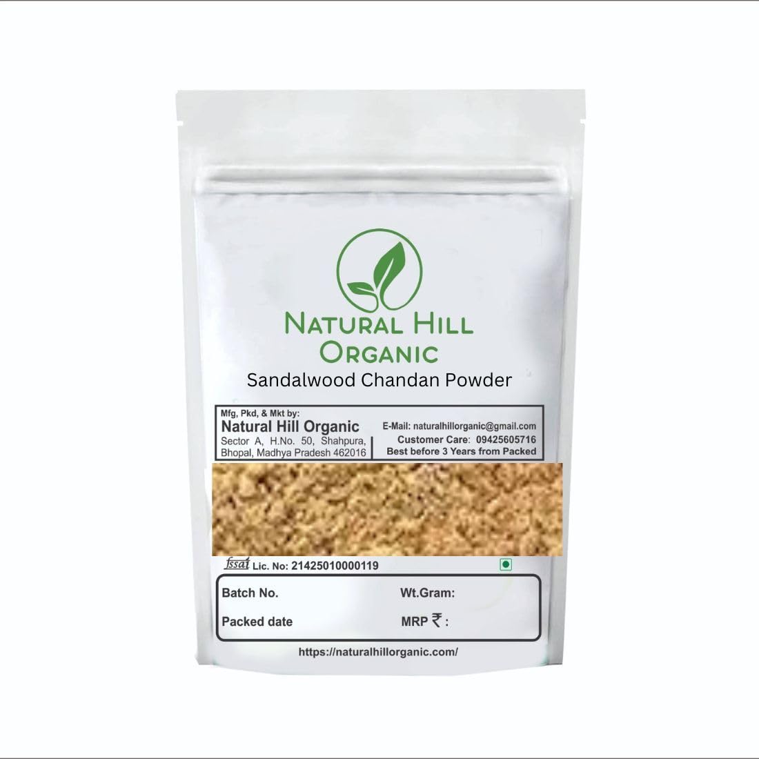 Natural Hill Organic Sandalwood Powder Used for Gentle Care