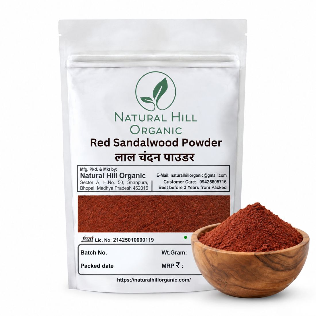 Natural Hill Organic Red Sandalwood Powder - Natural Skin Care Powder