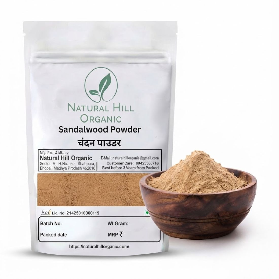 Natural Hill Organic Sandalwood Powder -Used for Gentle Care