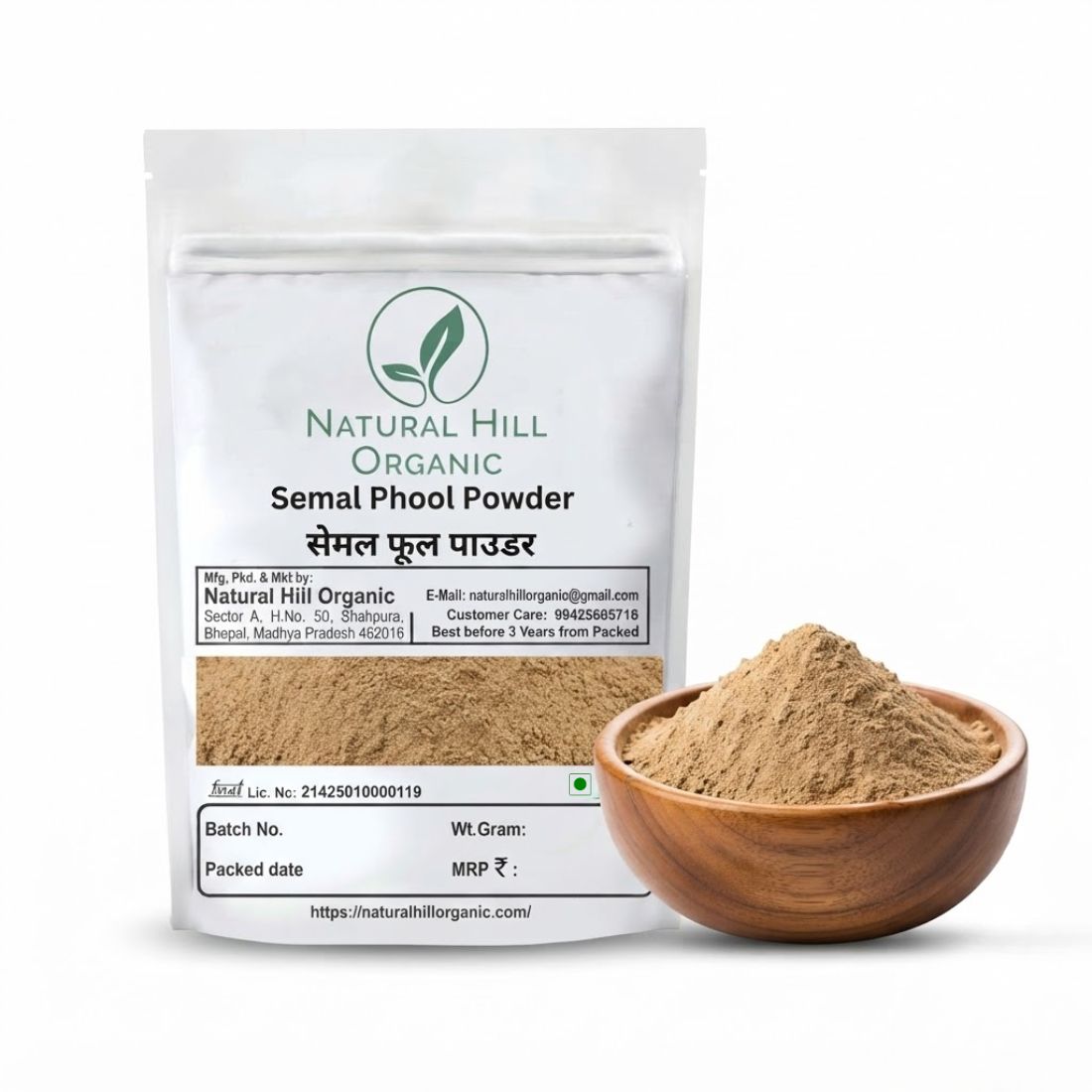 Natural Hill Organic Semal Phool Powder - Herbal Wellness
