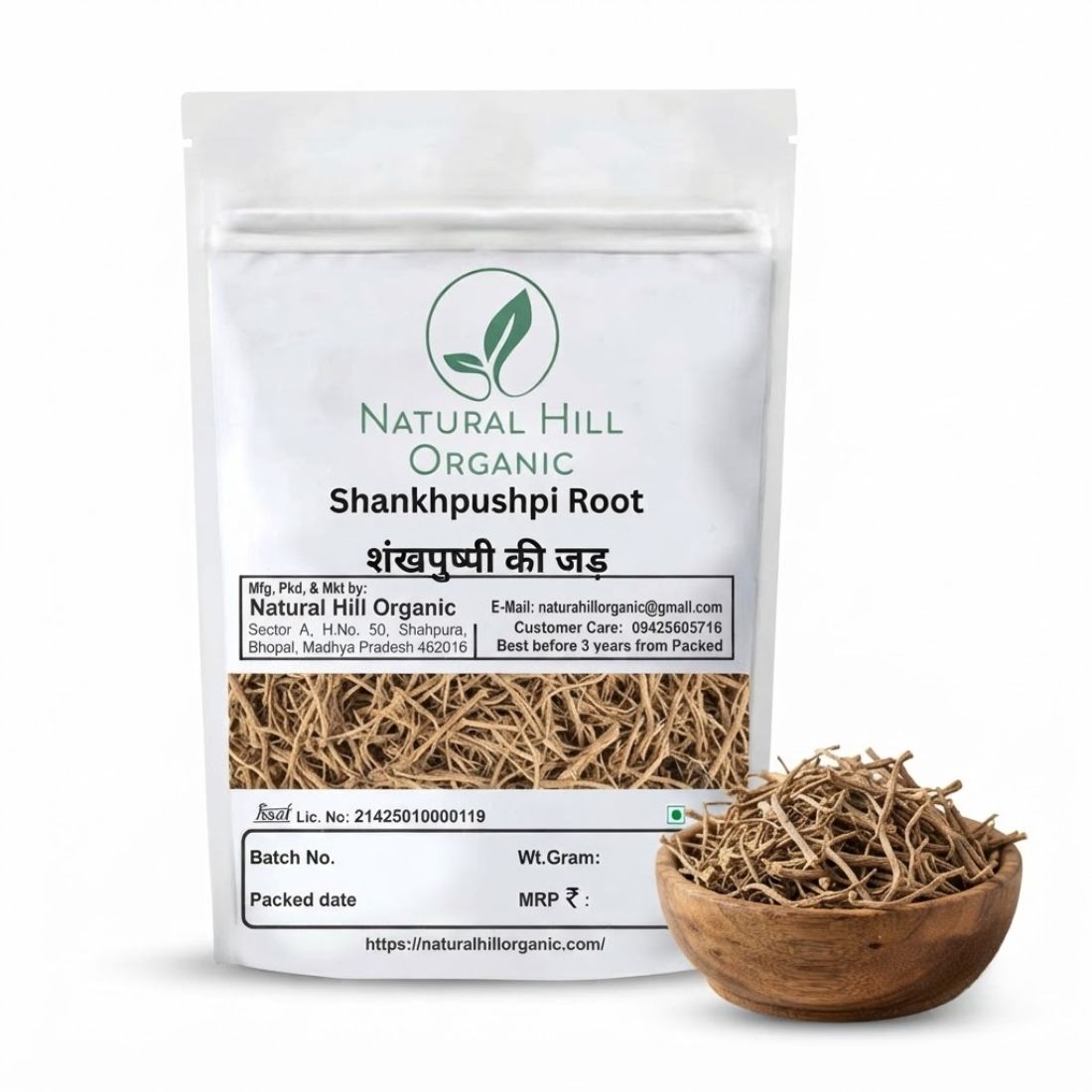 Natural Hill Organic Shankhpushpi Root - Boosts Flavor & Aroma