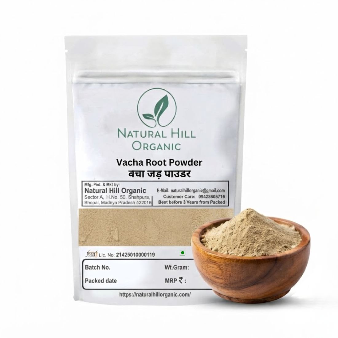 Natural Hill Organic Vacha Root Powder - Supports Wellness