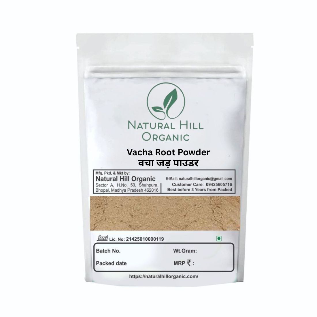 Natural Hill Organic Vacha Root Powder - Supports Wellness