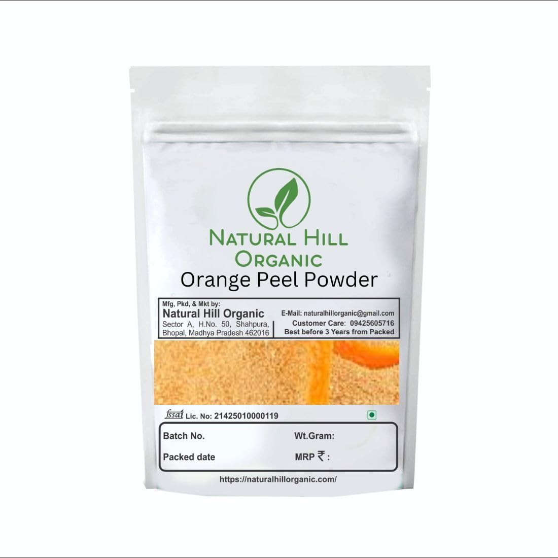 Natural Hill Organic Orange Peel Powder For Natural Skin