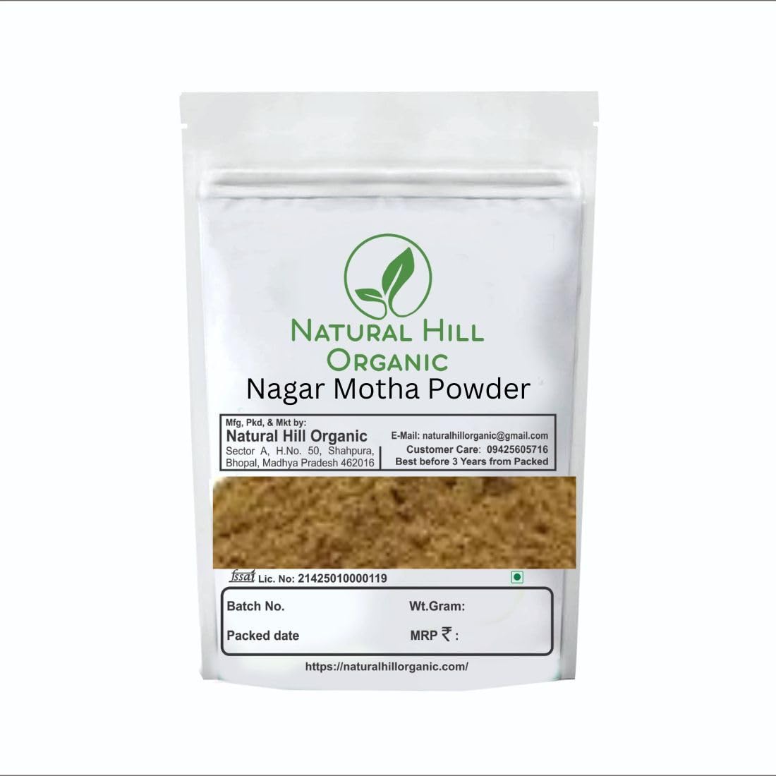 Natural Hill Organic Nagar Motha Powder For Herbal Use