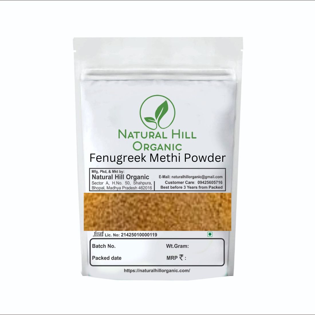 Natural Hill Organic Methi Dana Powder Ground Herbal Seeds