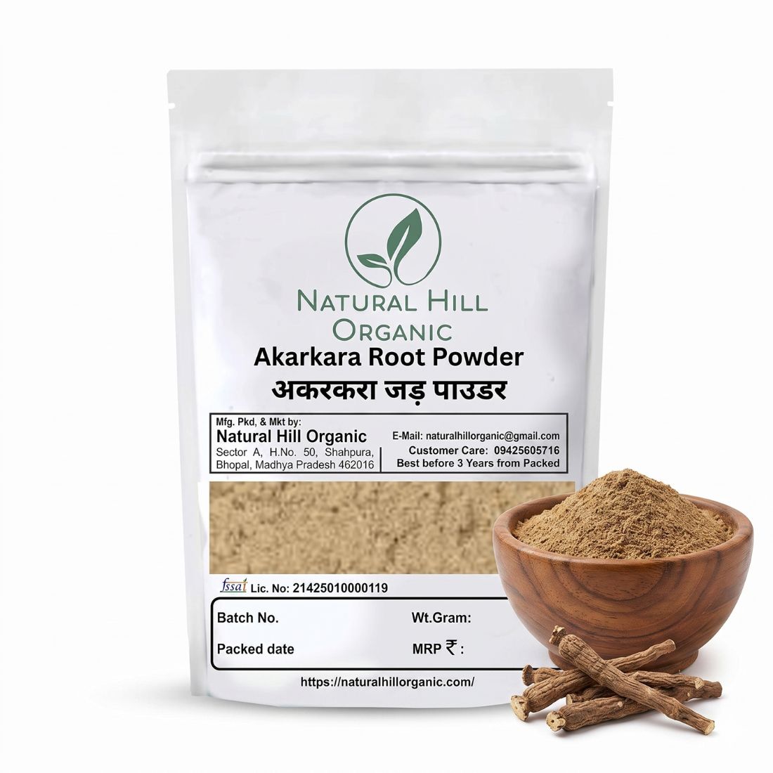 Natural Hill Organic Akarkara Root Powder - Support Vitality