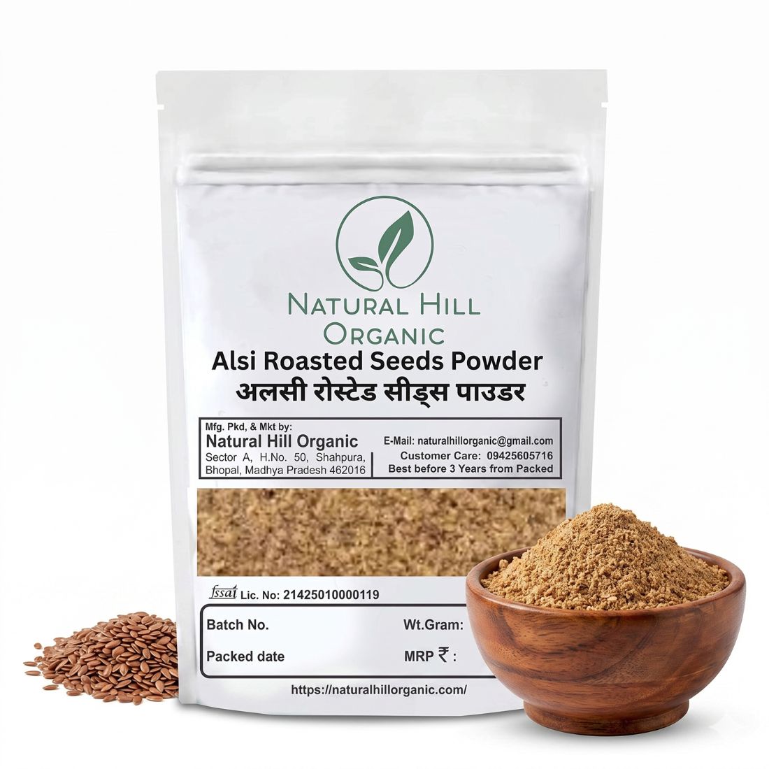 Natural Hill Organic Alsi Roasted Seed Powder -Rich in Fiber