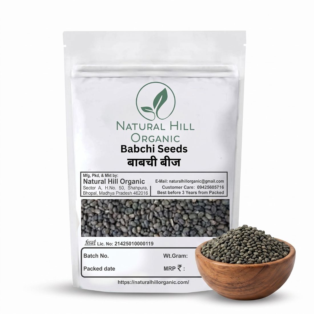 Natural Hill Organic Babchi Seeds - Ingredient for Routine Use