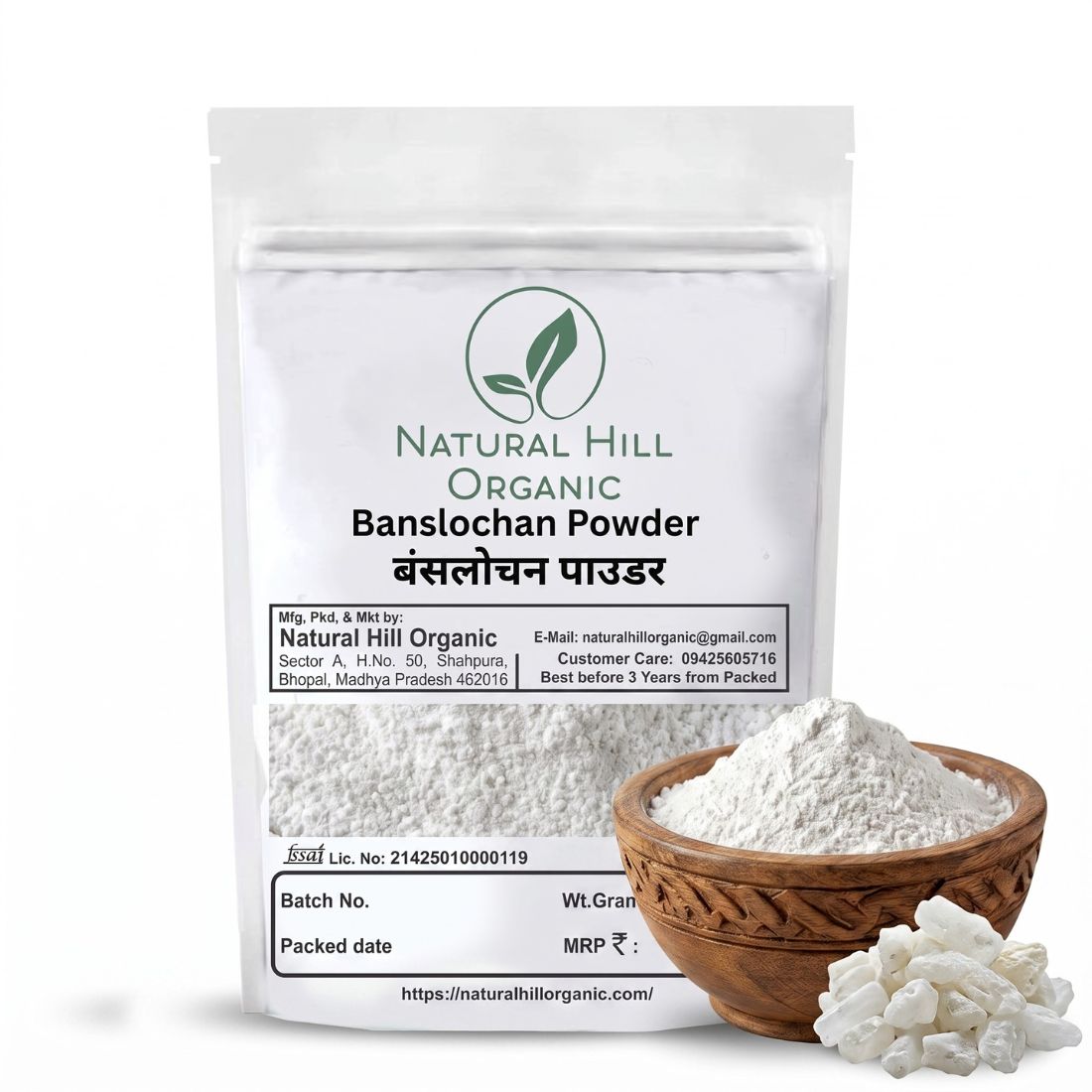 Natural Hill Organic Banslochan Powder - Bamboo Extract