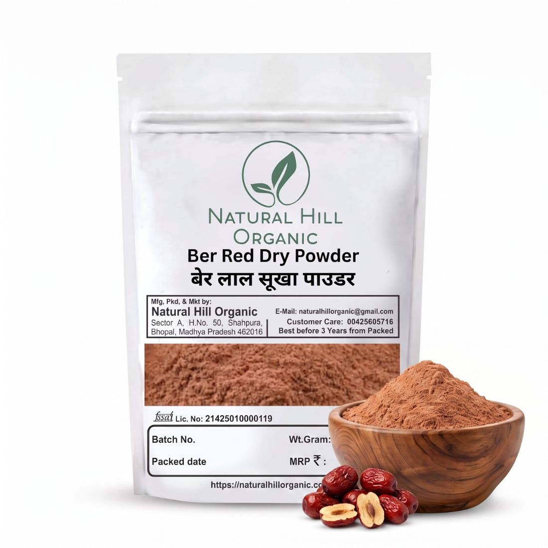 Natural Hill Organic Ber Red Dry Powder - Dried Fruit Powder