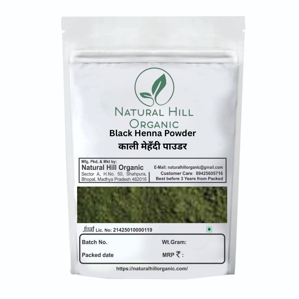 Natural Hill Organic Black Henna Powder Natural Looking Hair