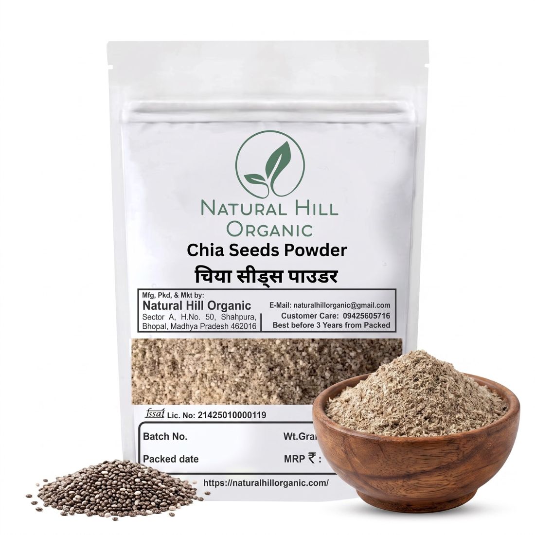 Natural Hill Organic Chia Seeds Powder – for Daily Recipes