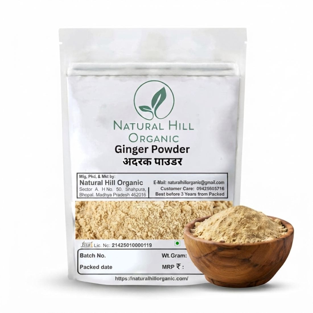 Natural Hill Organic Ginger Powder - Adds Warm,Spicy Flavour