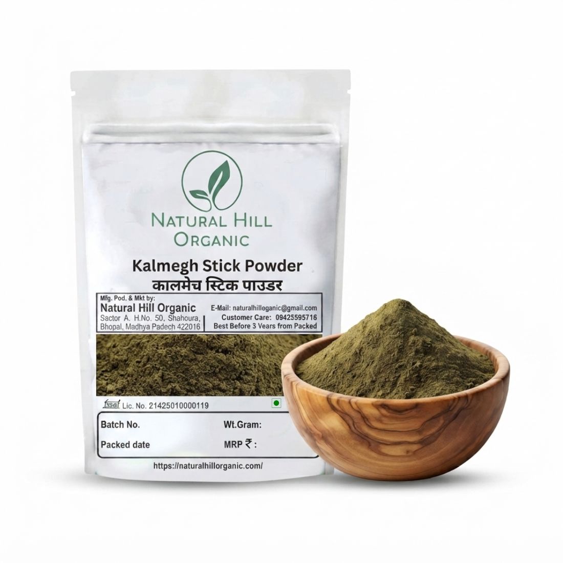 Natural Hill Organic Kalmegh Stick Powder - for Daily Wellness
