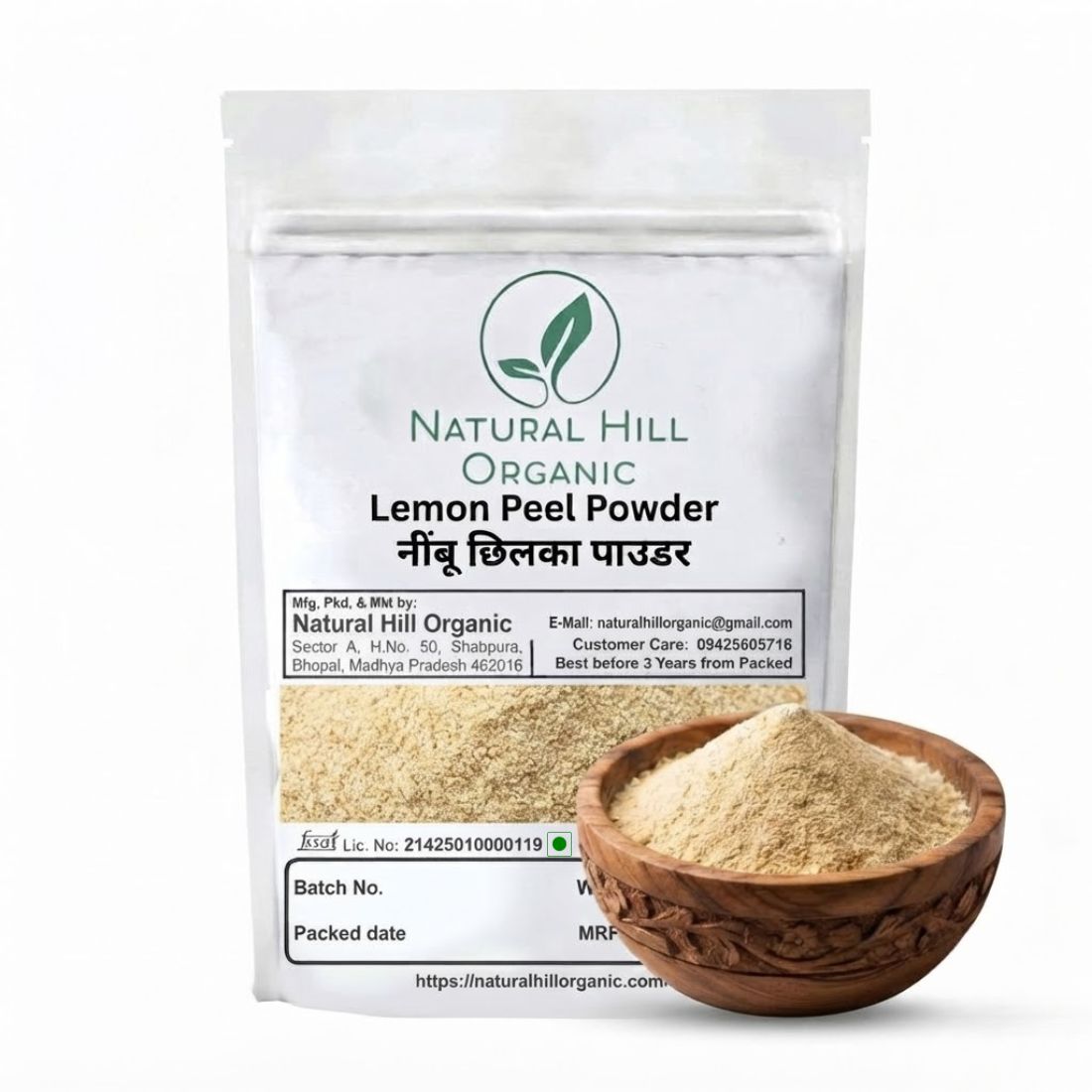 Natural Hill Organic Lemon Peel Powder -Adds Flavour-Recipes