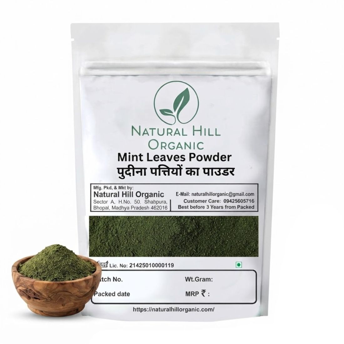 Natural Hill Organic Mint Leaves Powder - Herbal Ingredient
