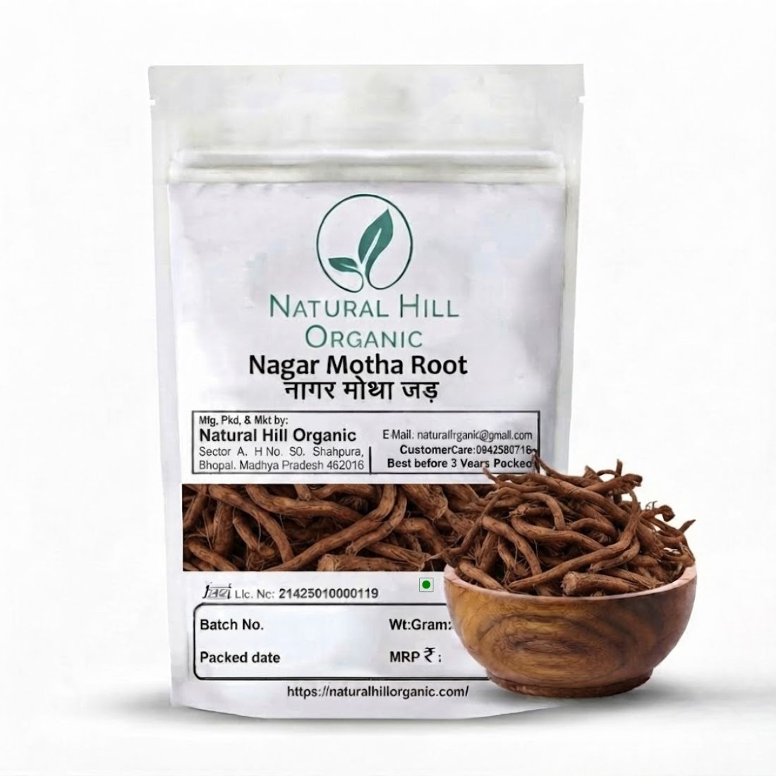 Natural Hill Organic Nagar Motha Root - Traditional Herbal Use
