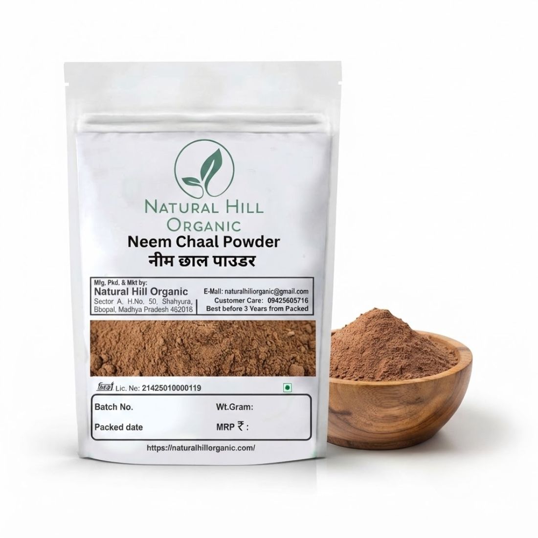 Natural Hill Organic Neem Chaal Powder - For Herbal Use