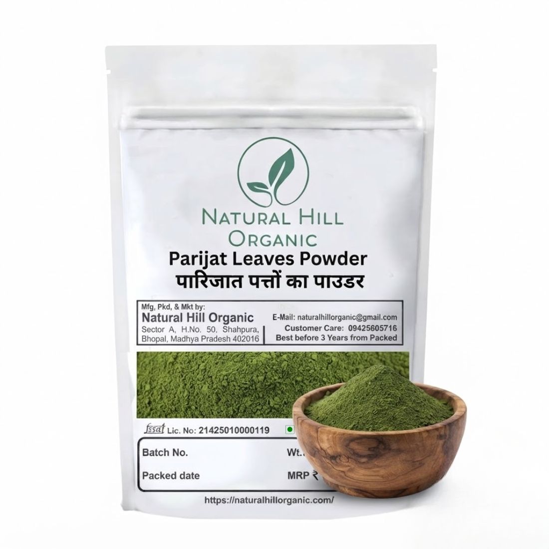 Natural Hill Organic Parijat Leaves Powder - Support Calm Mind