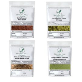 Herbal Hair Care Combo Powder Katha, Henna, Amla & Indigo Powder - Natural Hill Organic | 200g (50x4)