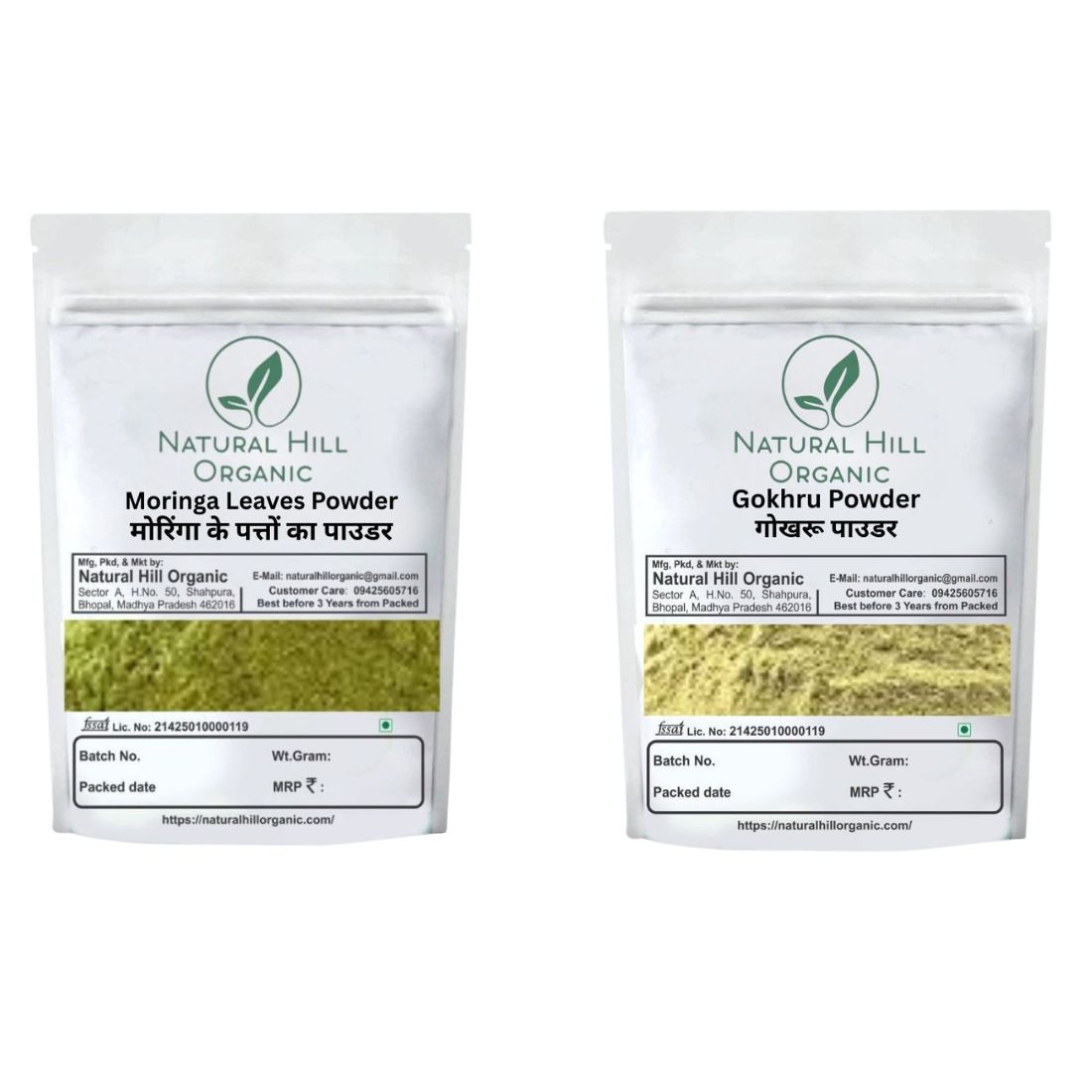 Natural Hill Organic Moringa & Gokhru Powder Health Care Combo Pack Of 2 (150X2) 300g