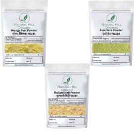 Herbal Skin Care Combo Powder Orange Peel Aloevera Multani Mitti Powder – Natural Hill Organic | 150g (50×3)
