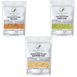 Herbal Skin Care Combo Powder Sandalwood Aloevera Multani Mitti Powder - Natural Hill Organic | 150g (50x3)