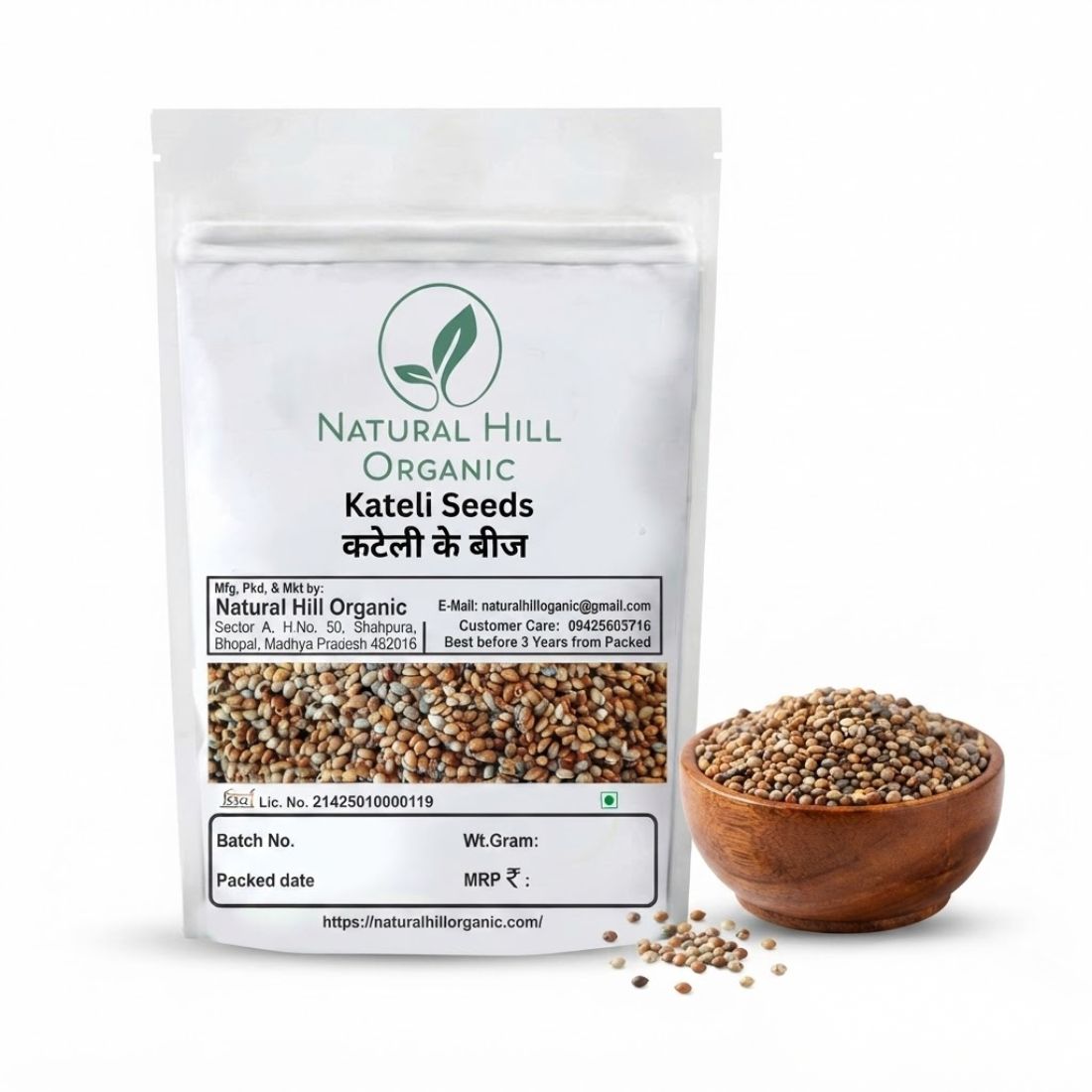 Natural Hill Organic Kateli Seeds | Pure Naturally Sun-Dried | Supports Daily Wellness | No Added Chemicals | No Preservatives