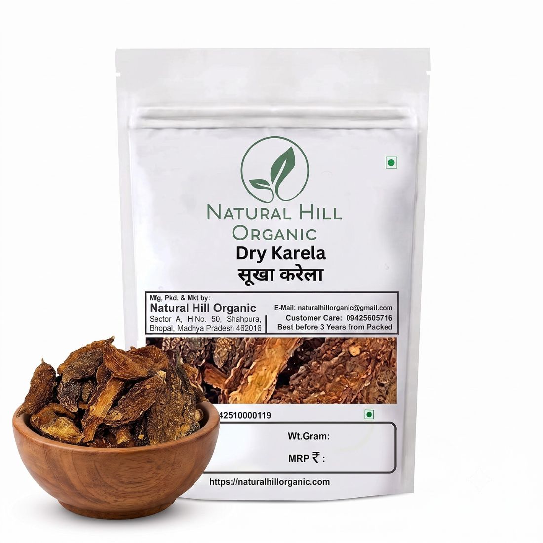 Natural Hill Organic Dry Karela - Dried Bitter Gourd for Traditional Herbal Use